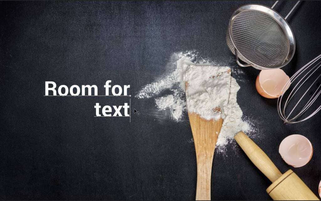 Using the white space for text